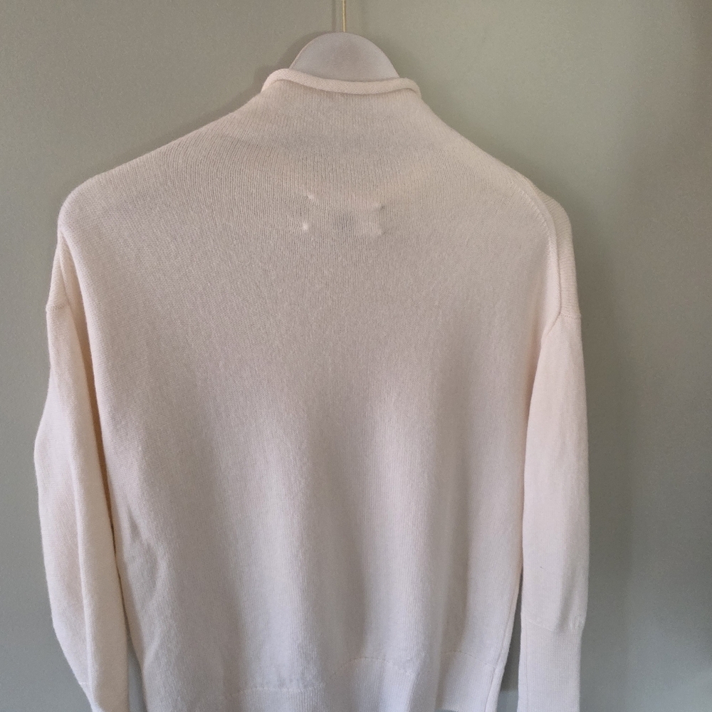 Wilfred S Modern Contemporary Minimalist Soft Girl Mock Neck Merino Wool Sweater - Picture 13 of 16